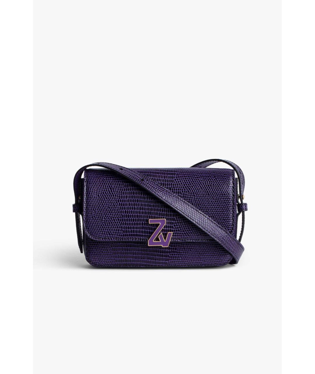 ZADIG & VOLTAIRE Фиолетовая кожаная сумка через плечо, фото 4