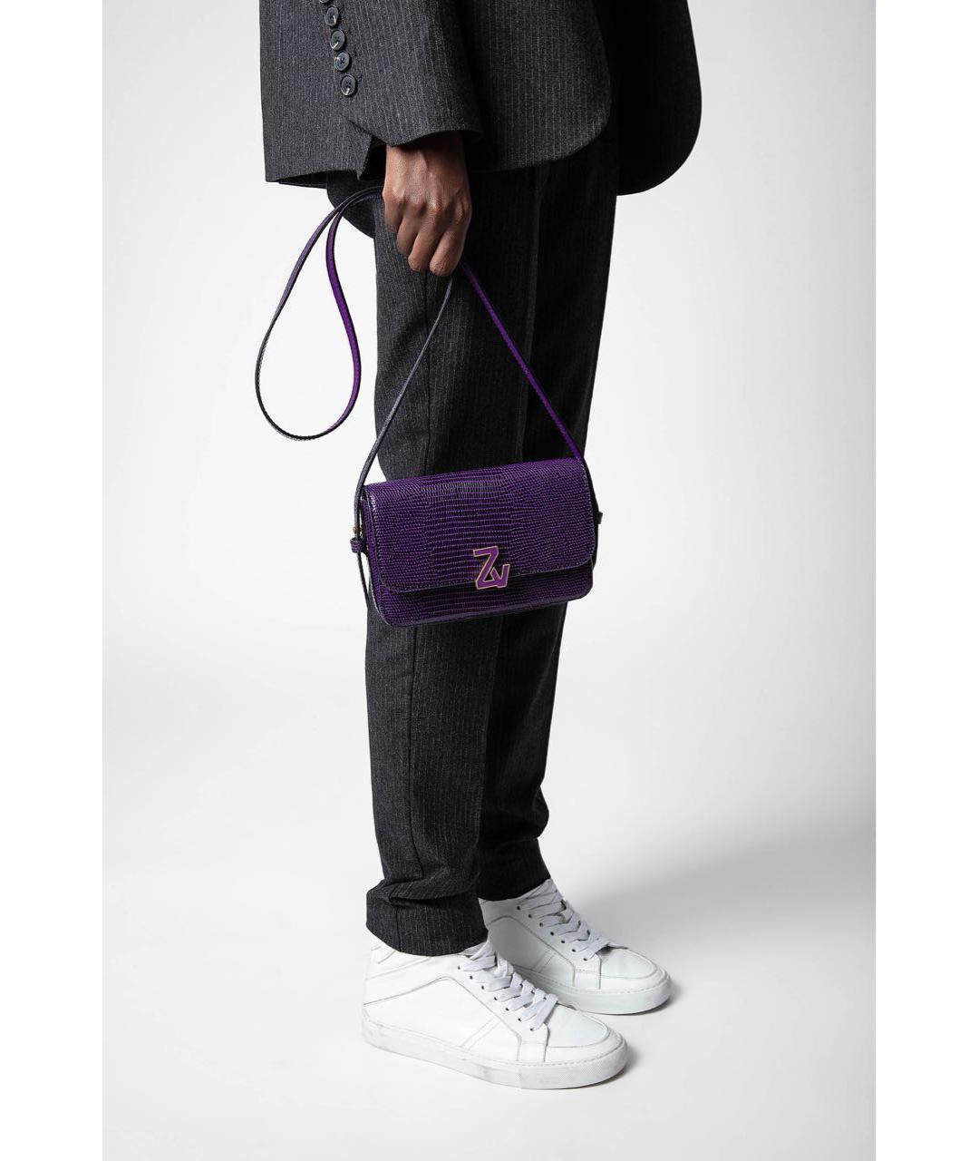 ZADIG & VOLTAIRE Фиолетовая кожаная сумка через плечо, фото 3