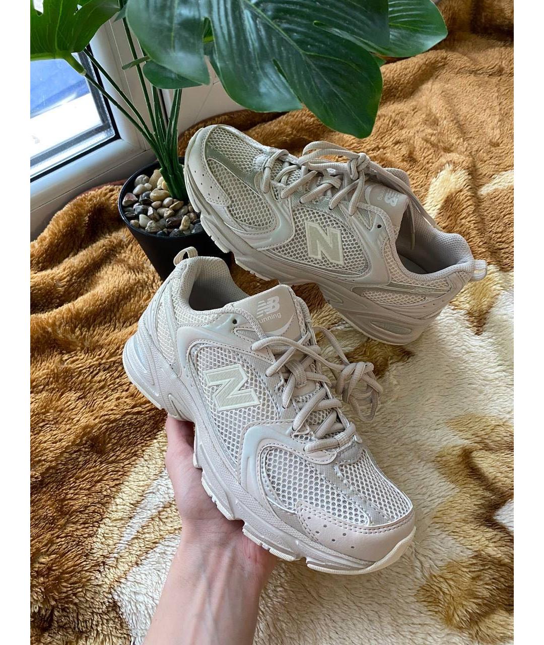 NEW BALANCE Бежевые кроссовки из искусственной кожи, фото 3