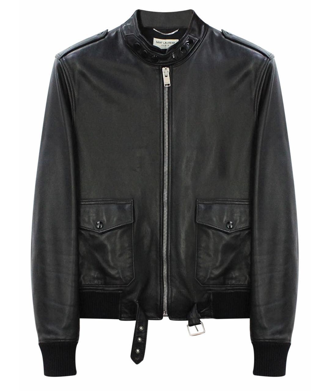 SAINT LAURENT Черная кожаная куртка, фото 1