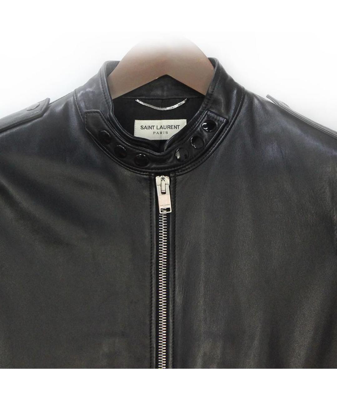 SAINT LAURENT Черная кожаная куртка, фото 3