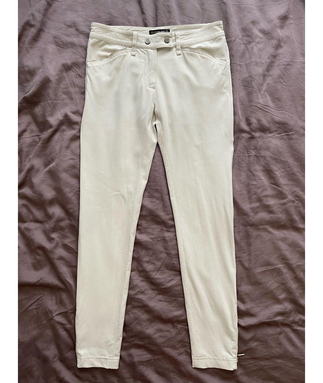 PLEIN SUD Бежевые вискозные брюки узкие, фото 9
