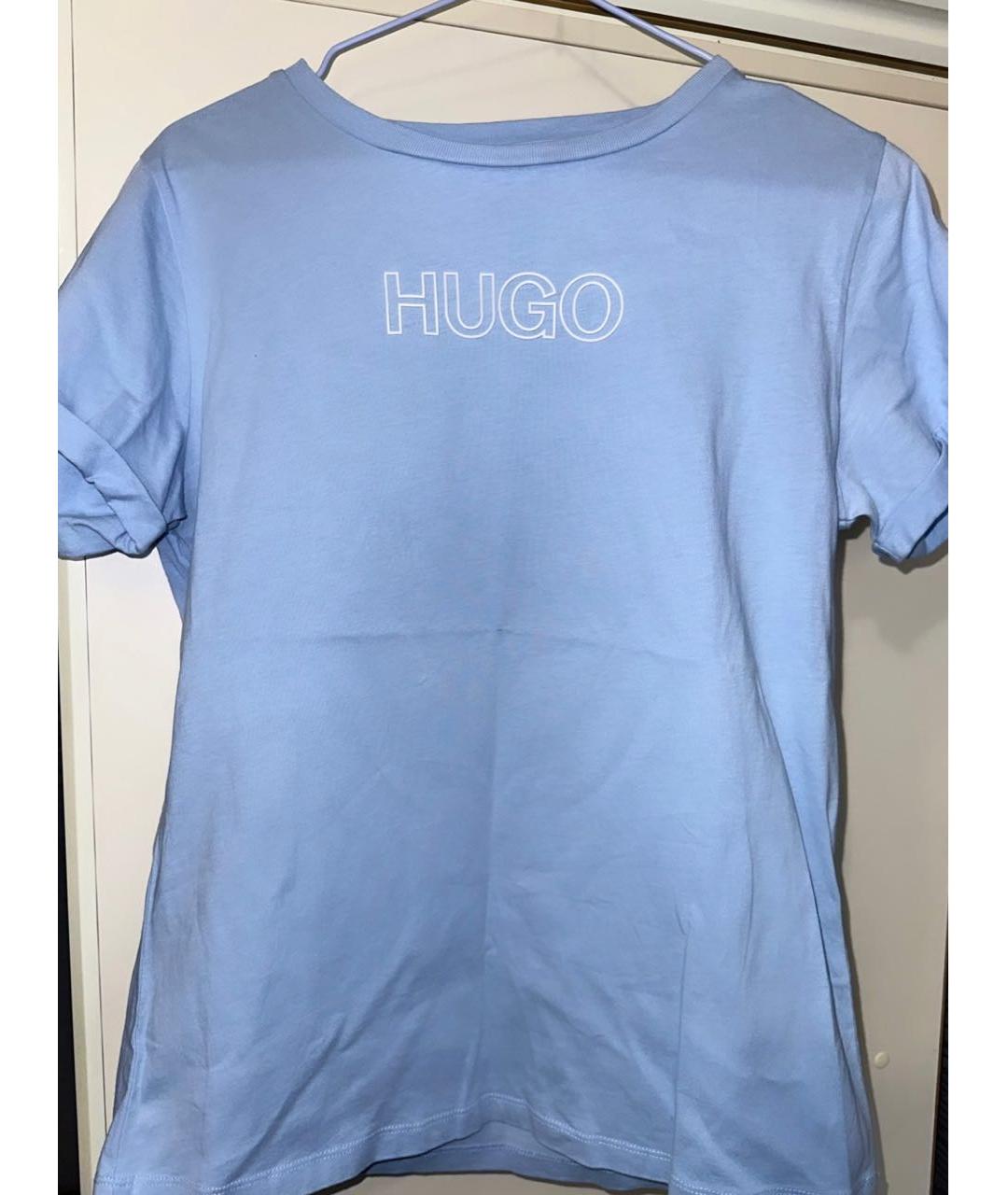 HUGO BOSS Голубая хлопковая футболка, фото 3