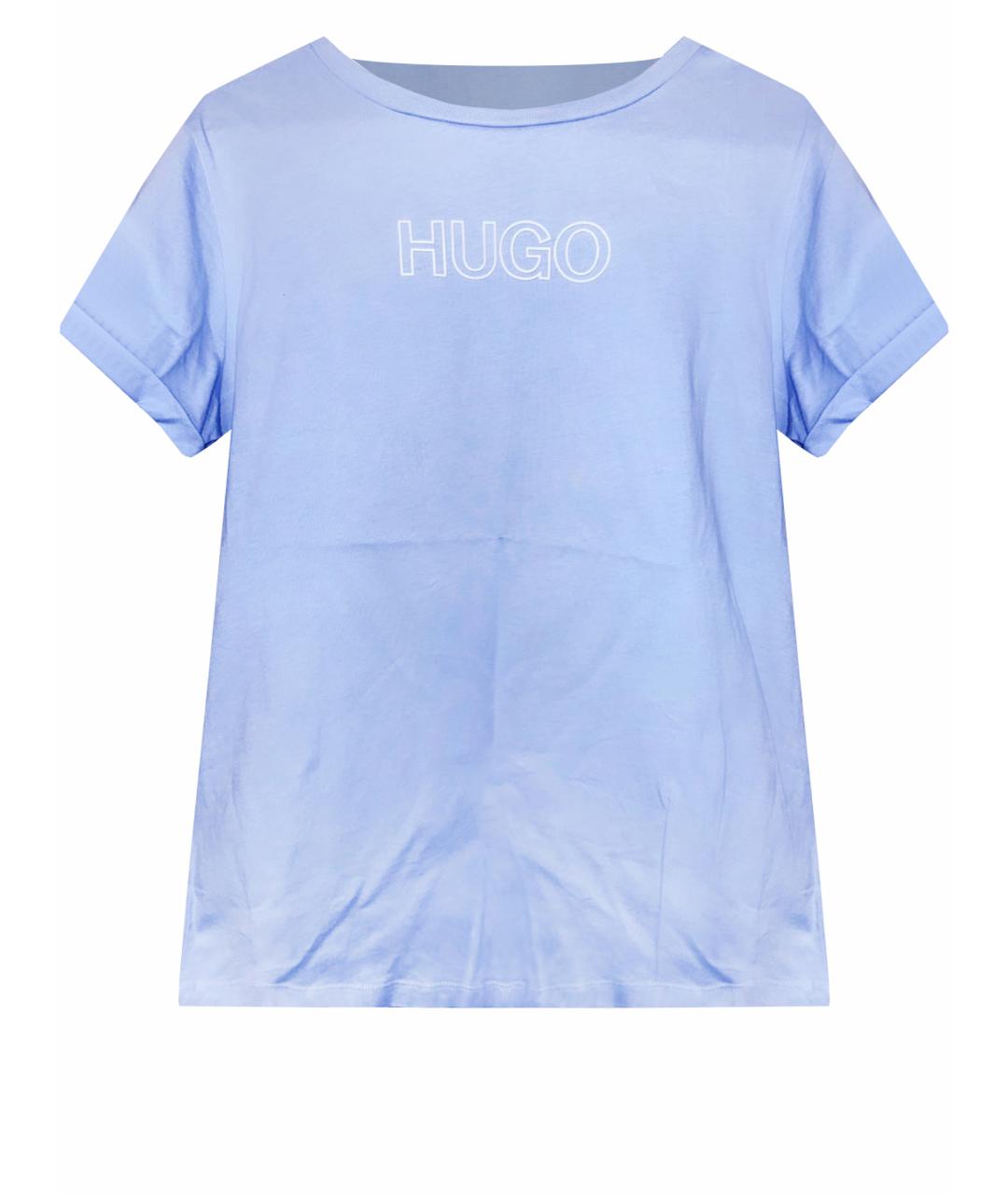 HUGO BOSS Голубая хлопковая футболка, фото 1
