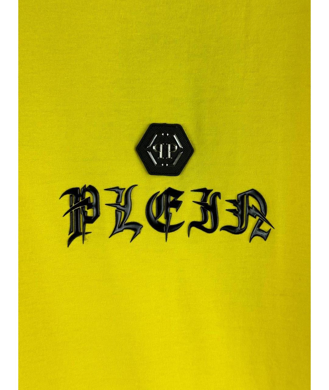 PHILIPP PLEIN Желтая хлопковая футболка, фото 6