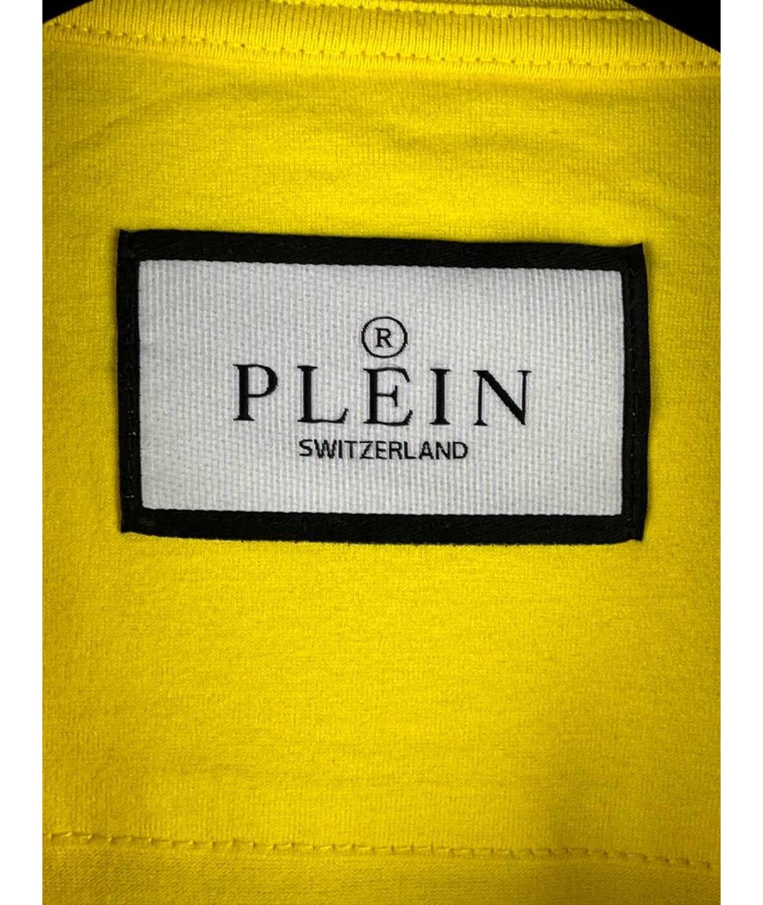 PHILIPP PLEIN Желтая хлопковая футболка, фото 5
