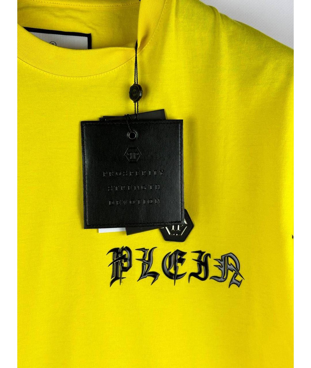PHILIPP PLEIN Желтая хлопковая футболка, фото 3