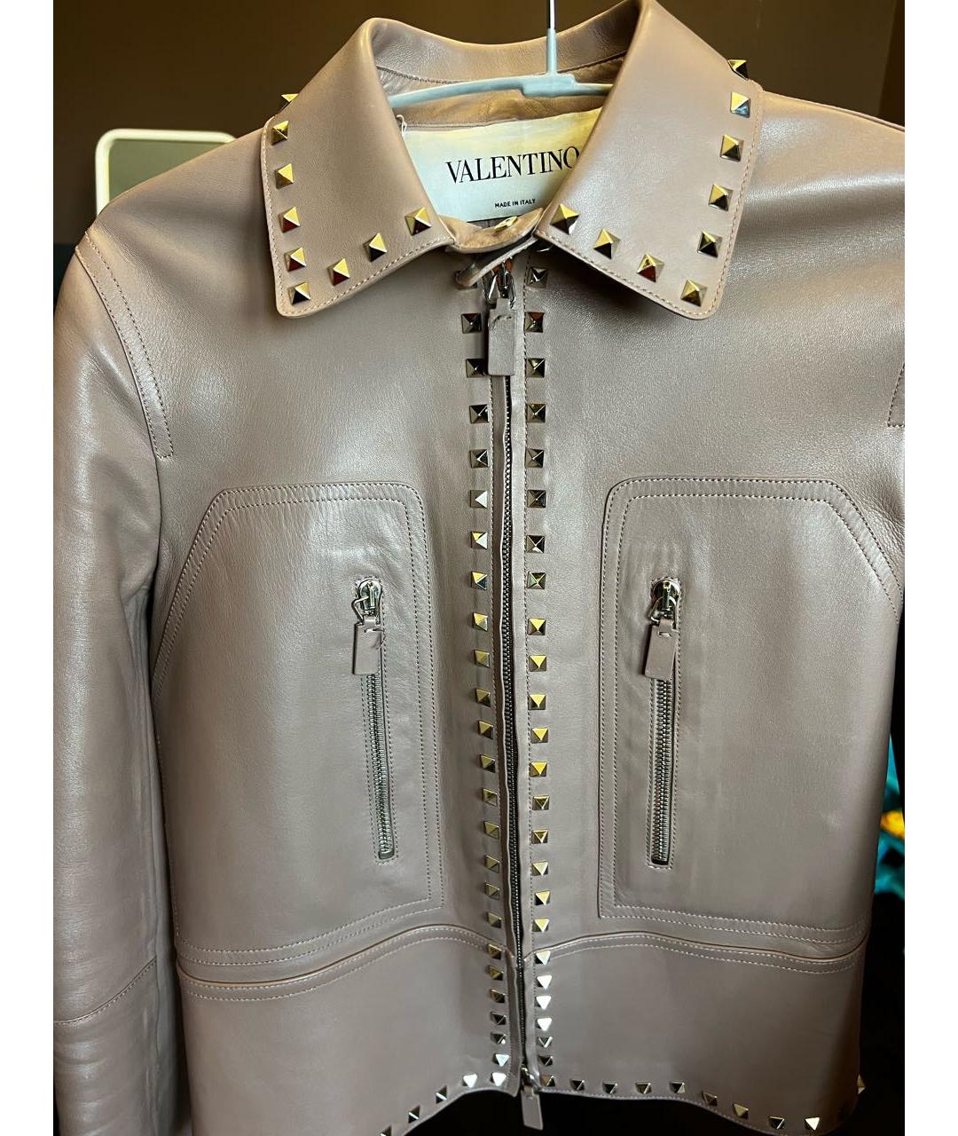 VALENTINO Коричневая кожаная куртка, фото 3