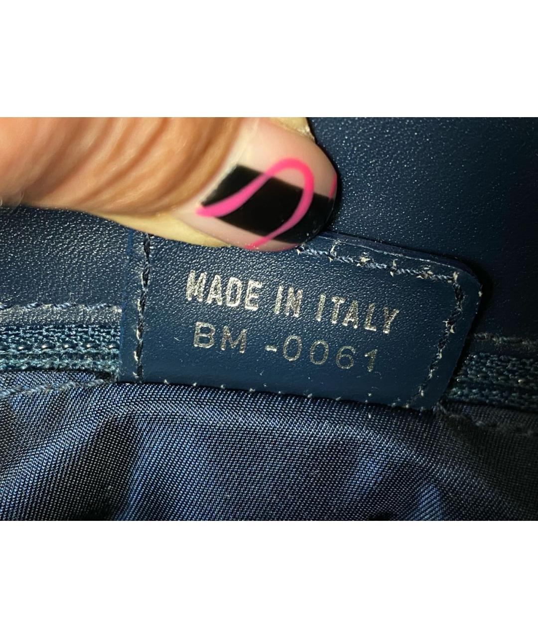 CHRISTIAN DIOR Темно-синяя жаккардовая сумка тоут, фото 8