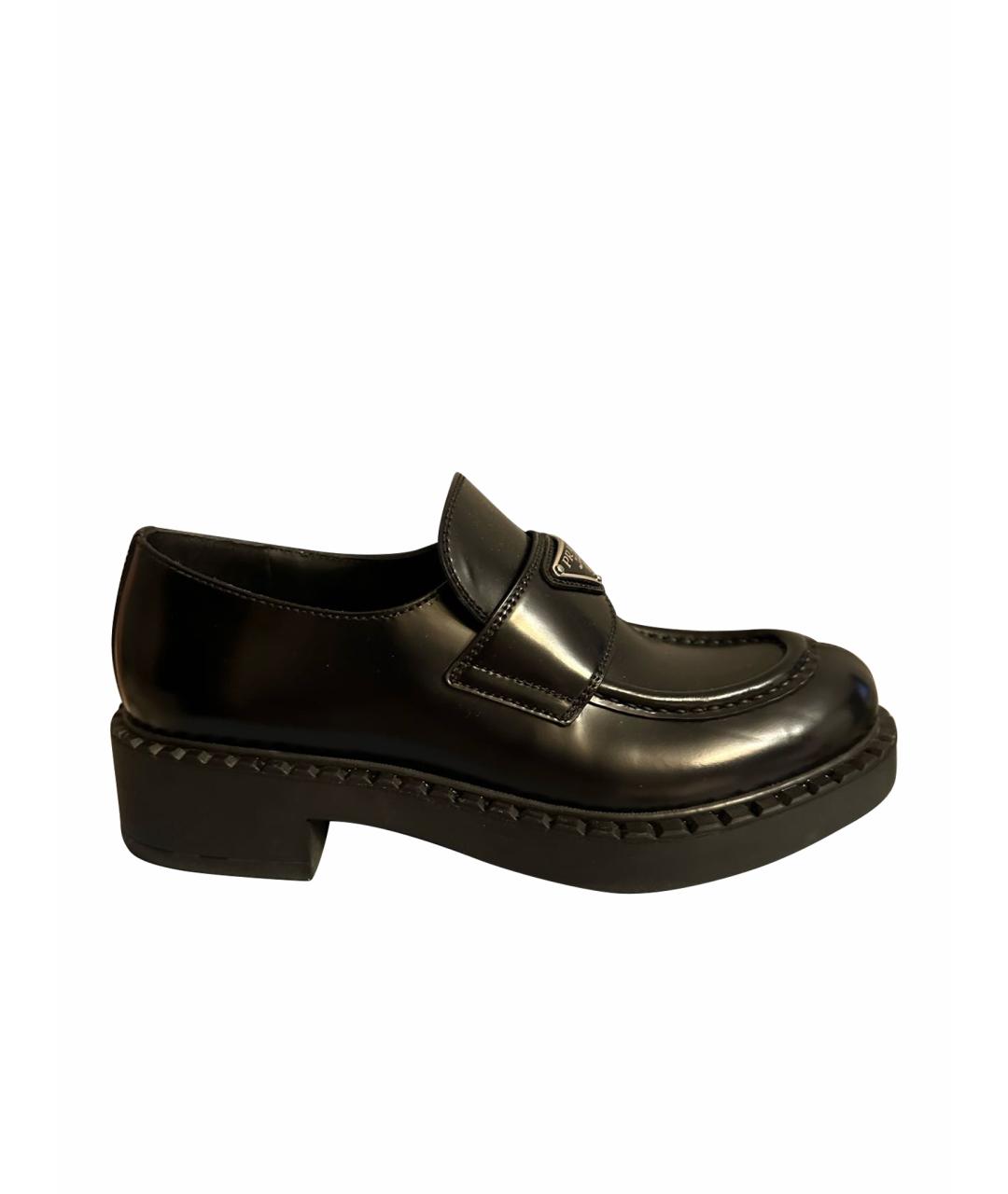 PRADA Черные кожаные лоферы, фото 1
