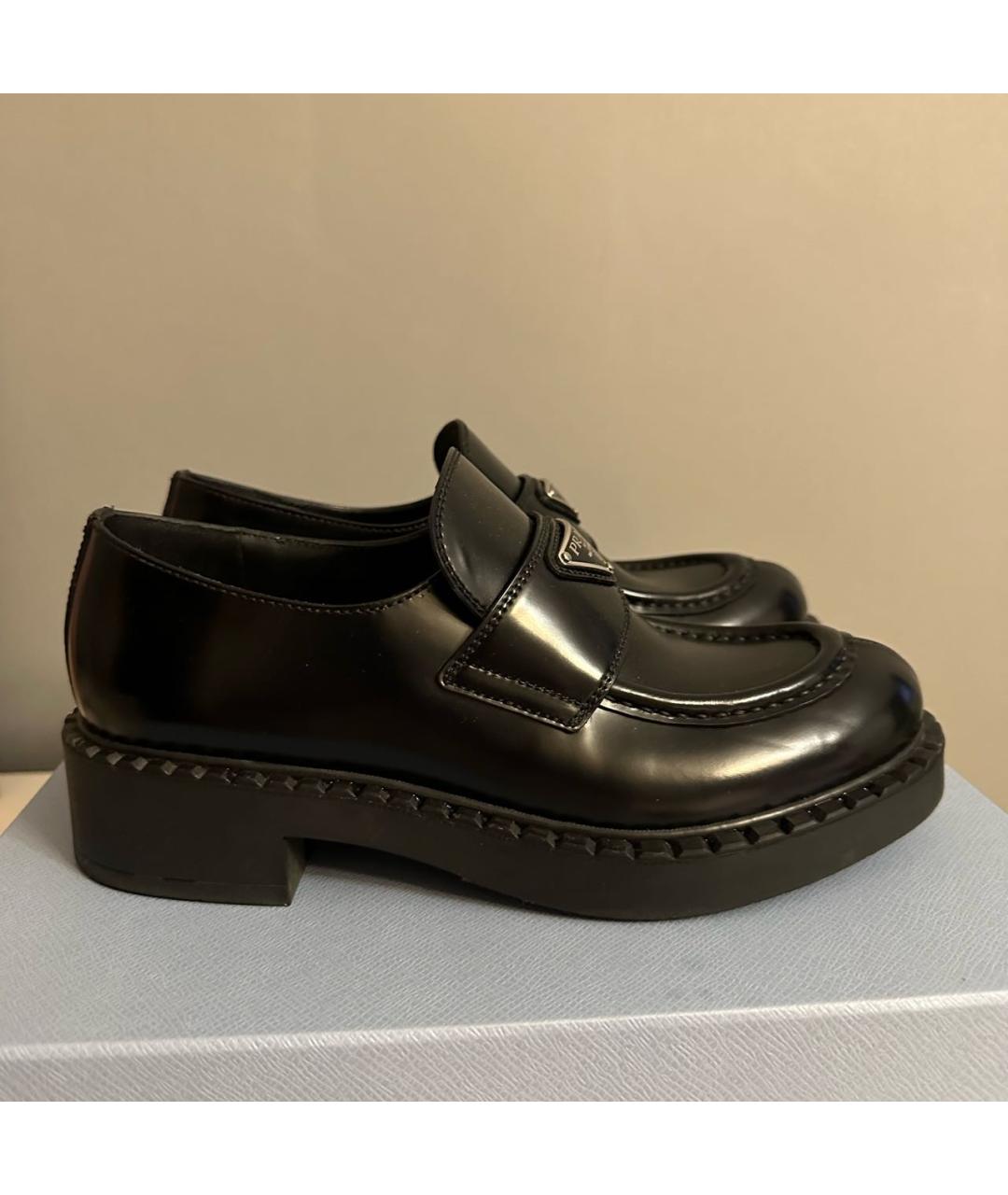 PRADA Черные кожаные лоферы, фото 5