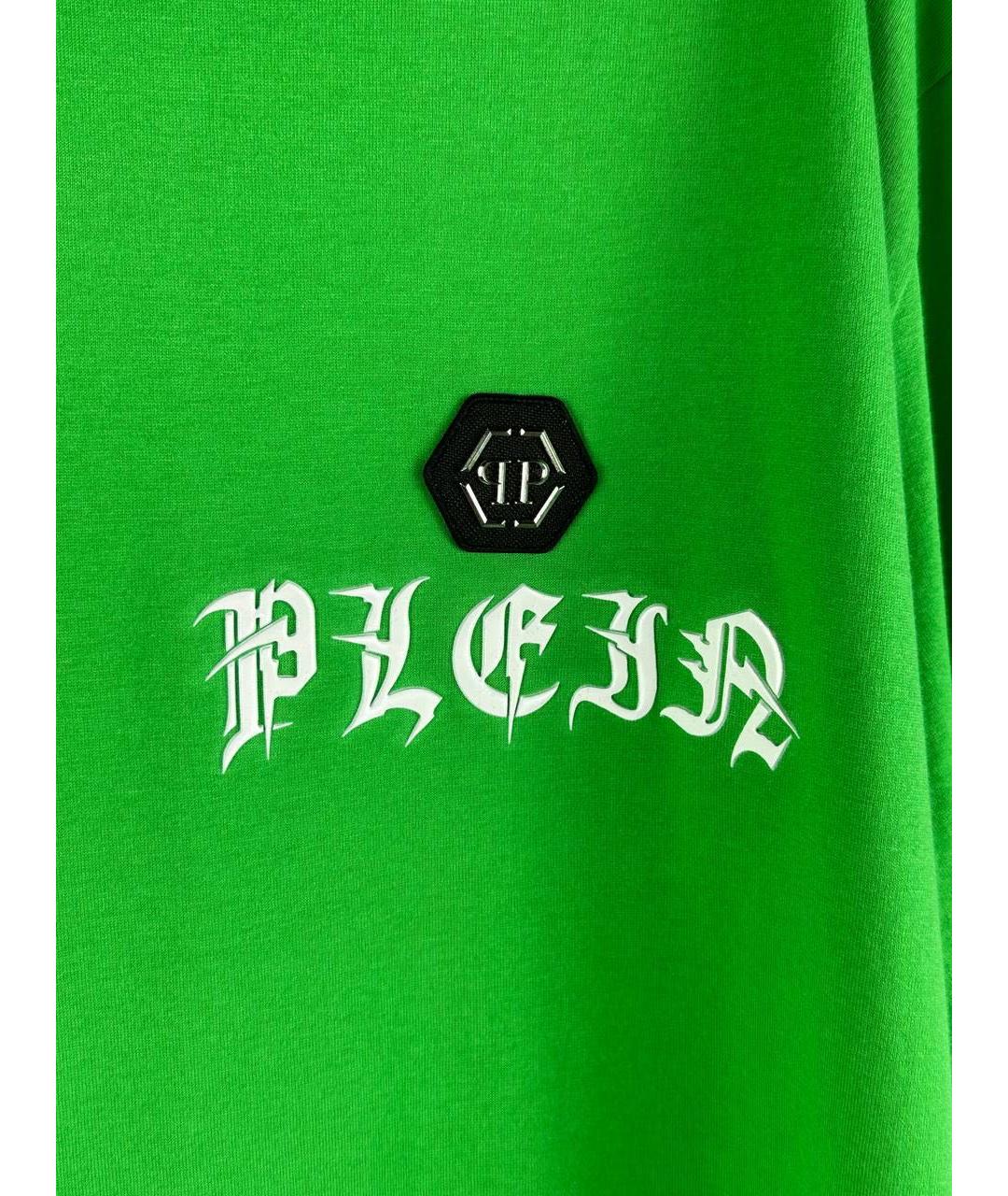 PHILIPP PLEIN Зеленая хлопковая футболка, фото 6