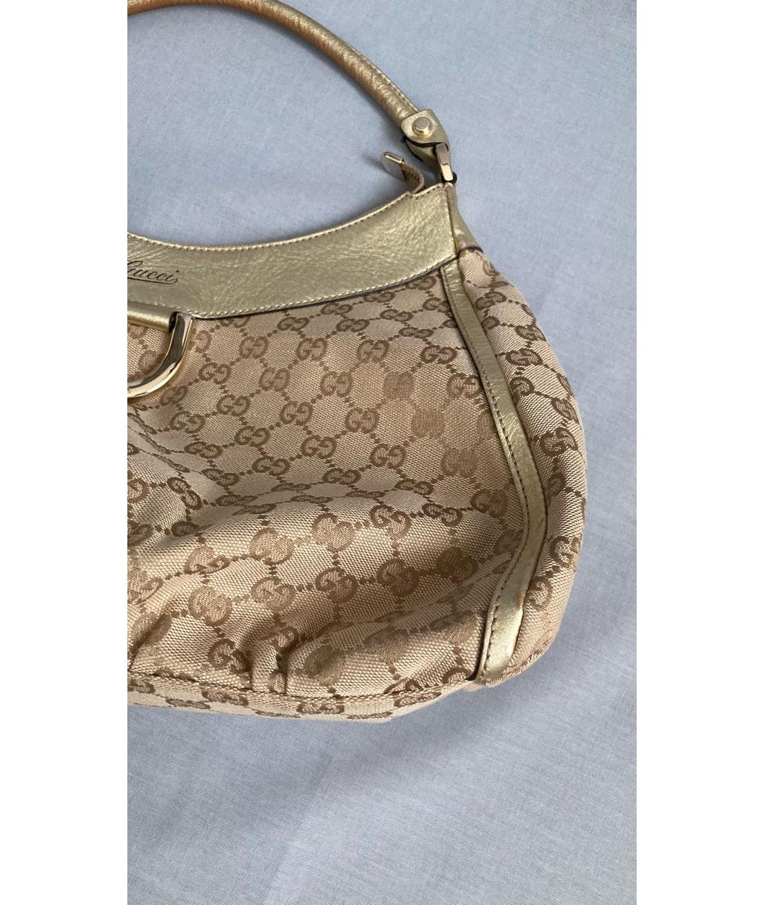 GUCCI Бежевая тканевая сумка через плечо, фото 3