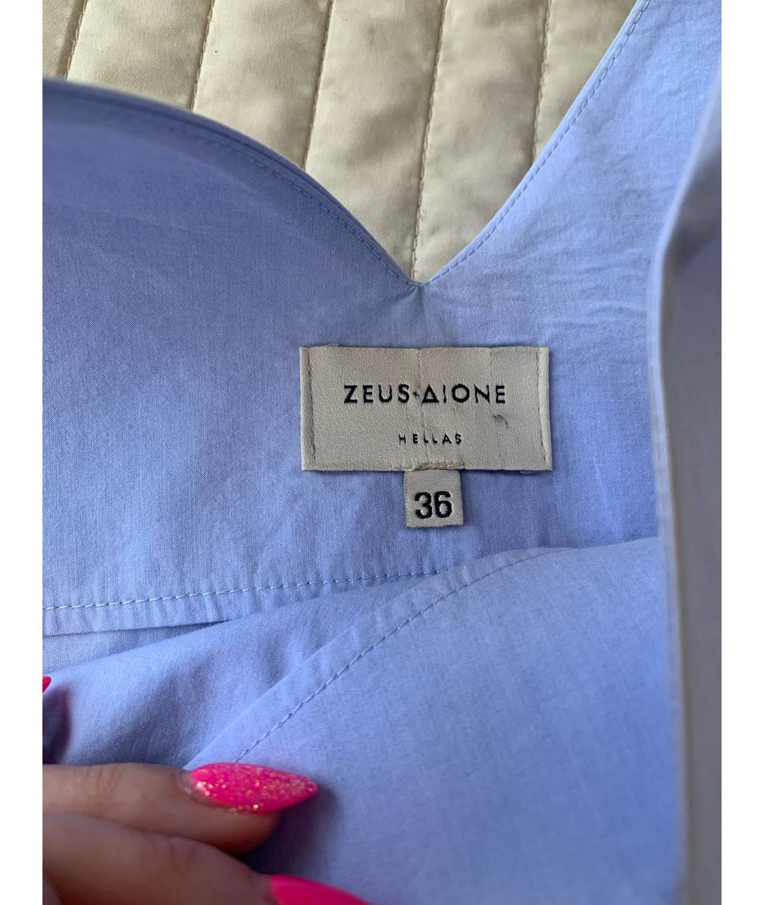 ZEUS+DIONE Голубая хлопковая рубашка, фото 3