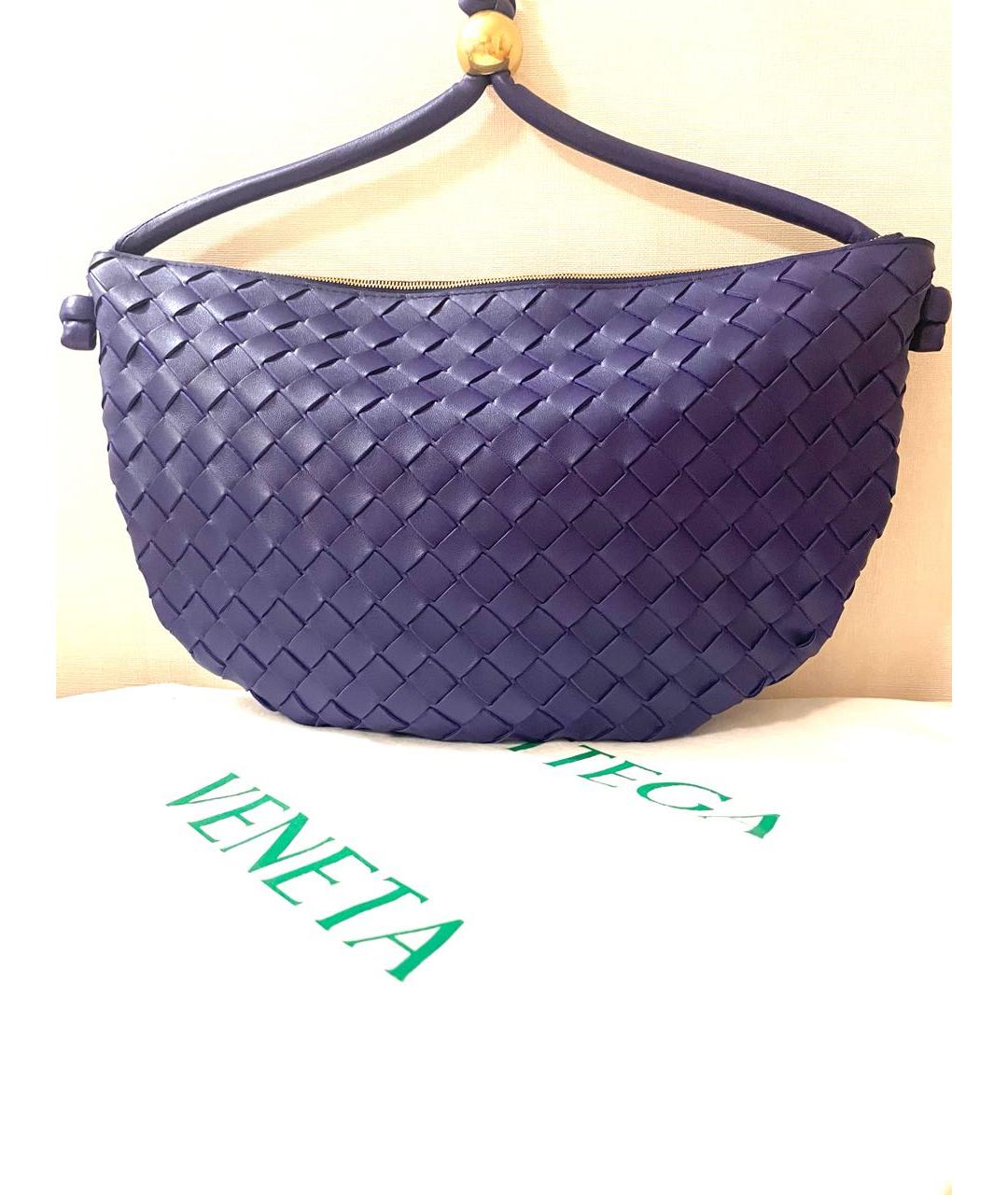BOTTEGA VENETA Фиолетовая кожаная сумка с короткими ручками, фото 8