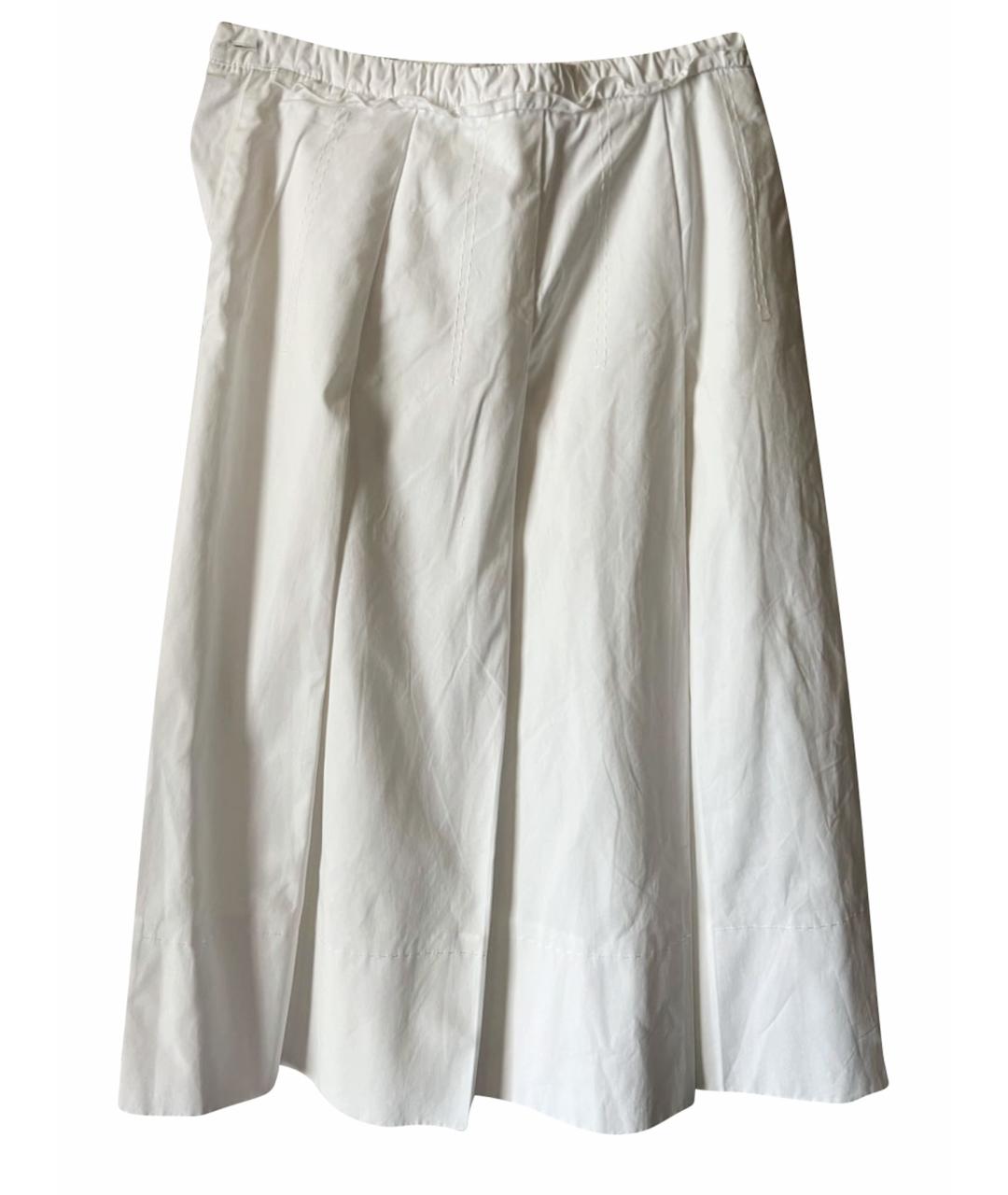 CARVEN Белая хлопковая юбка миди, фото 1
