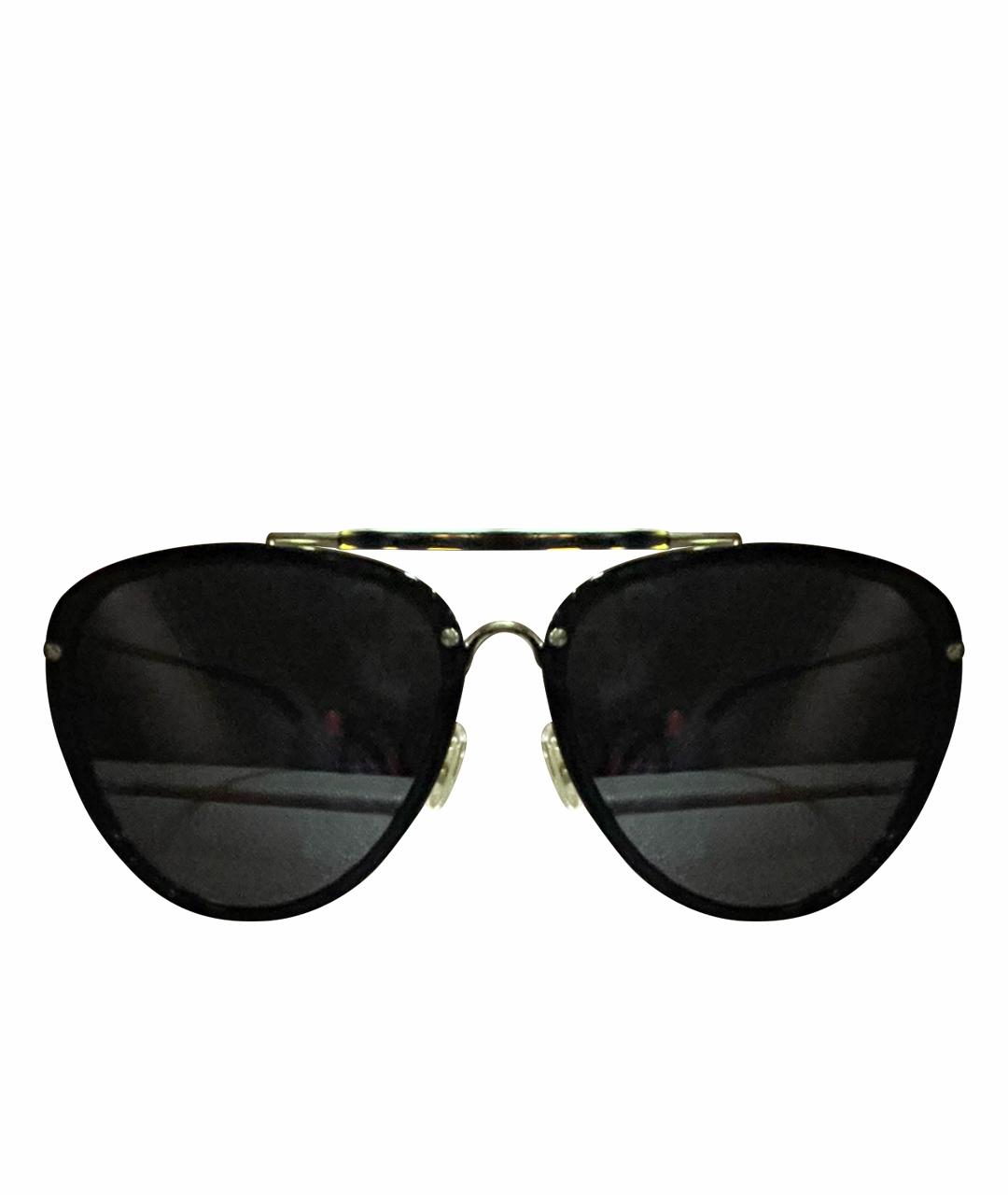 GUCCI Черные металлические солнцезащитные очки, фото 1
