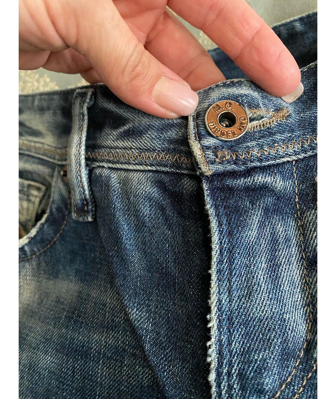 DIESEL Синие хлопковые прямые джинсы, фото 6