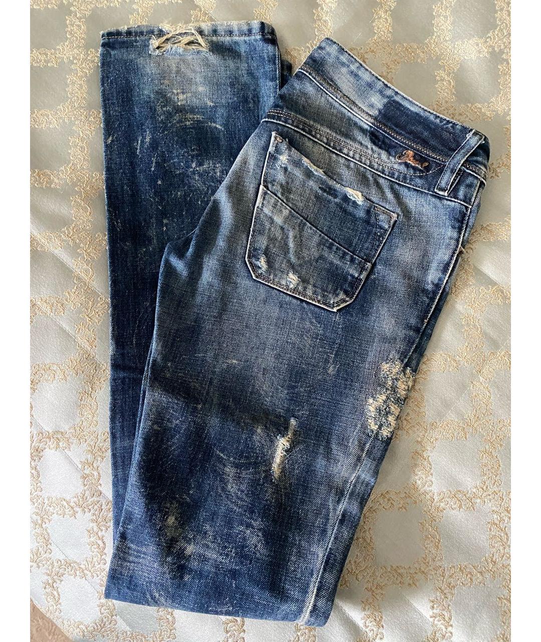 DIESEL Синие хлопковые прямые джинсы, фото 5