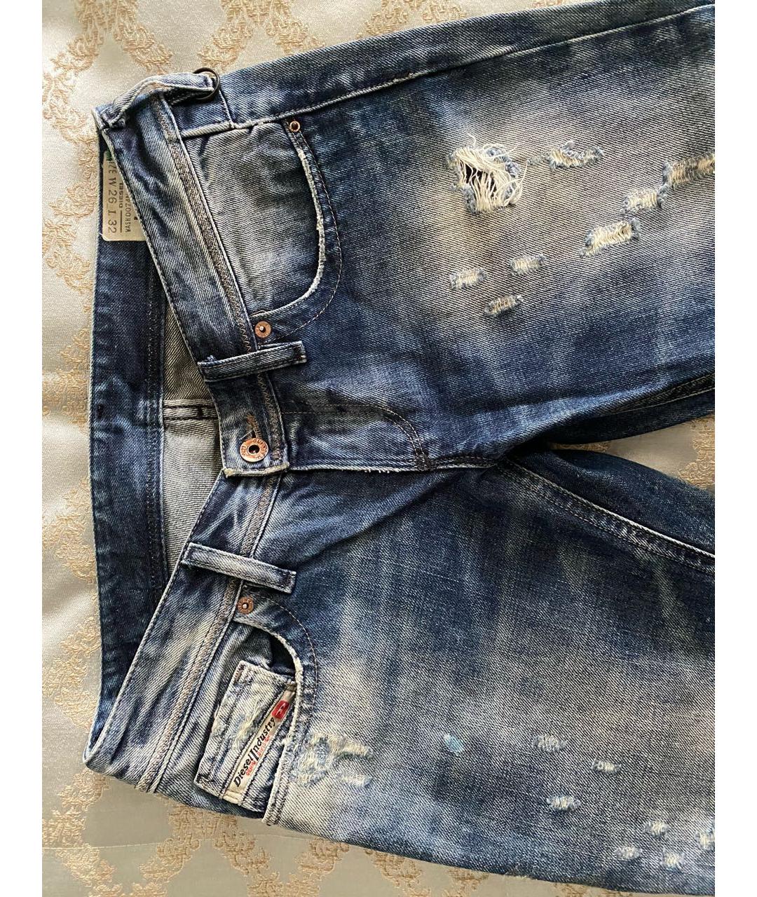 DIESEL Синие хлопковые прямые джинсы, фото 8