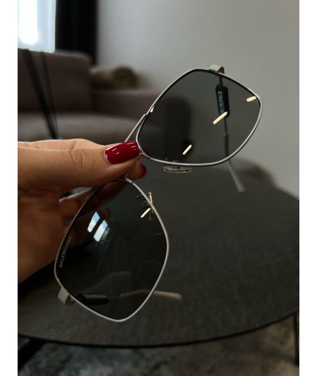 BALENCIAGA Серые металлические солнцезащитные очки, фото 4