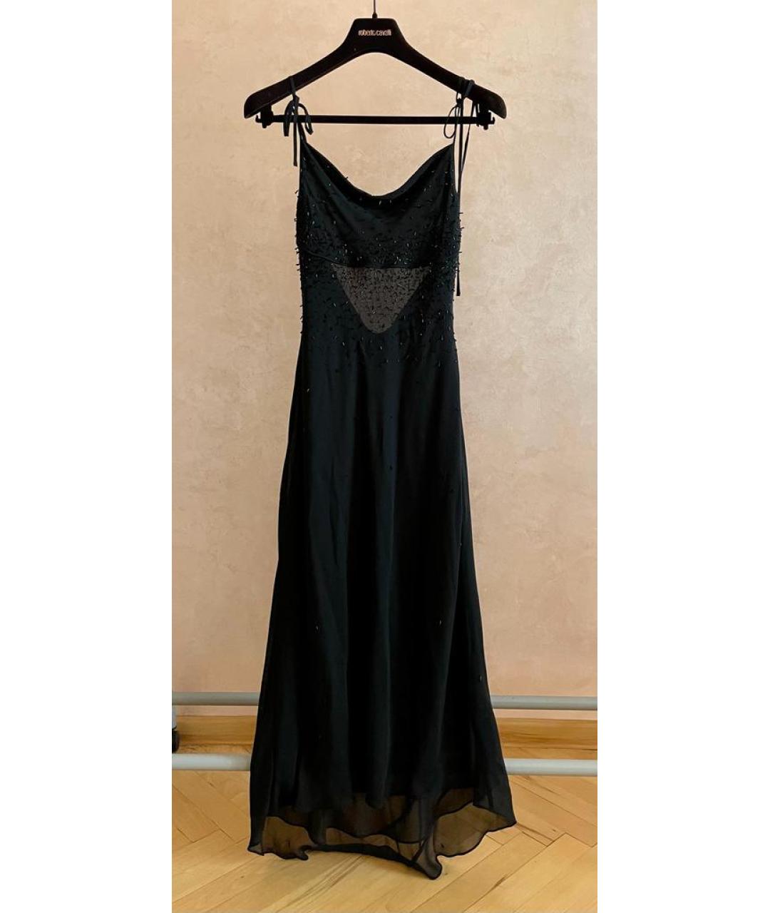 CERRUTI 1881 Черное шелковое коктейльное платье, фото 8