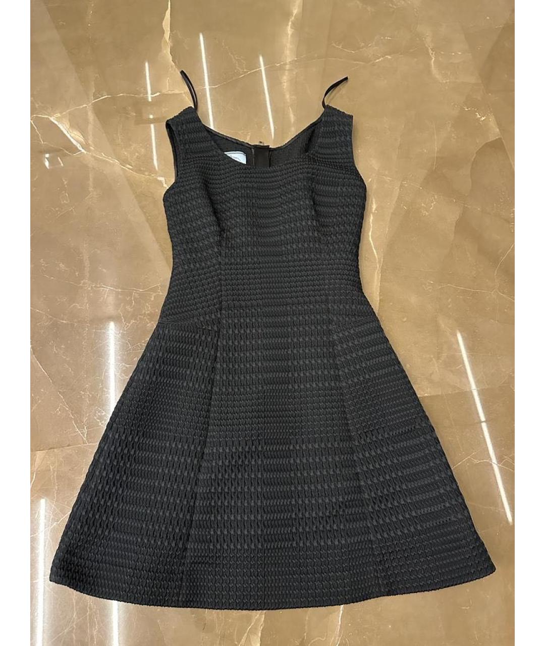 PRADA Черное полиэстеровое коктейльное платье, фото 3