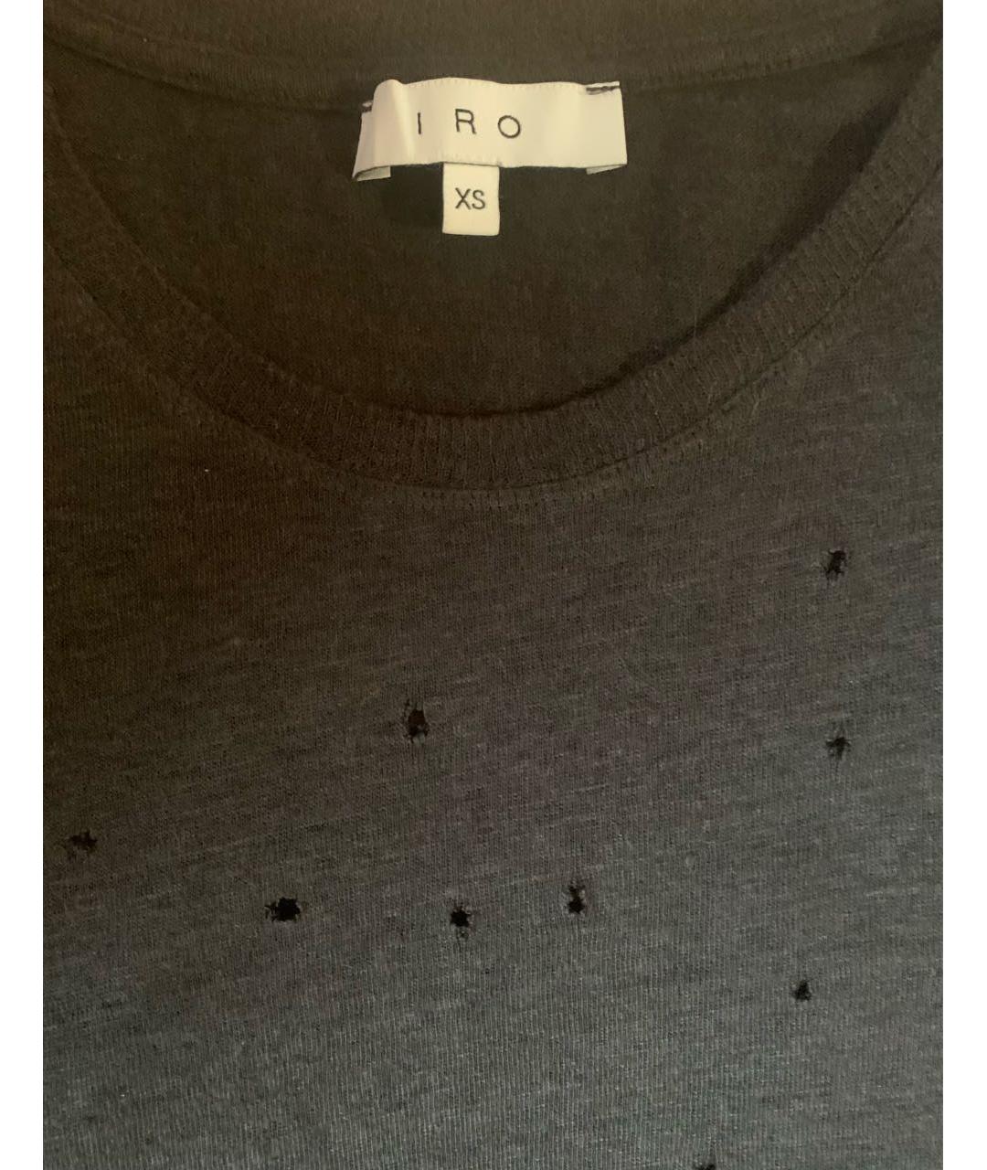 IRO Антрацитовая льняная футболка, фото 2