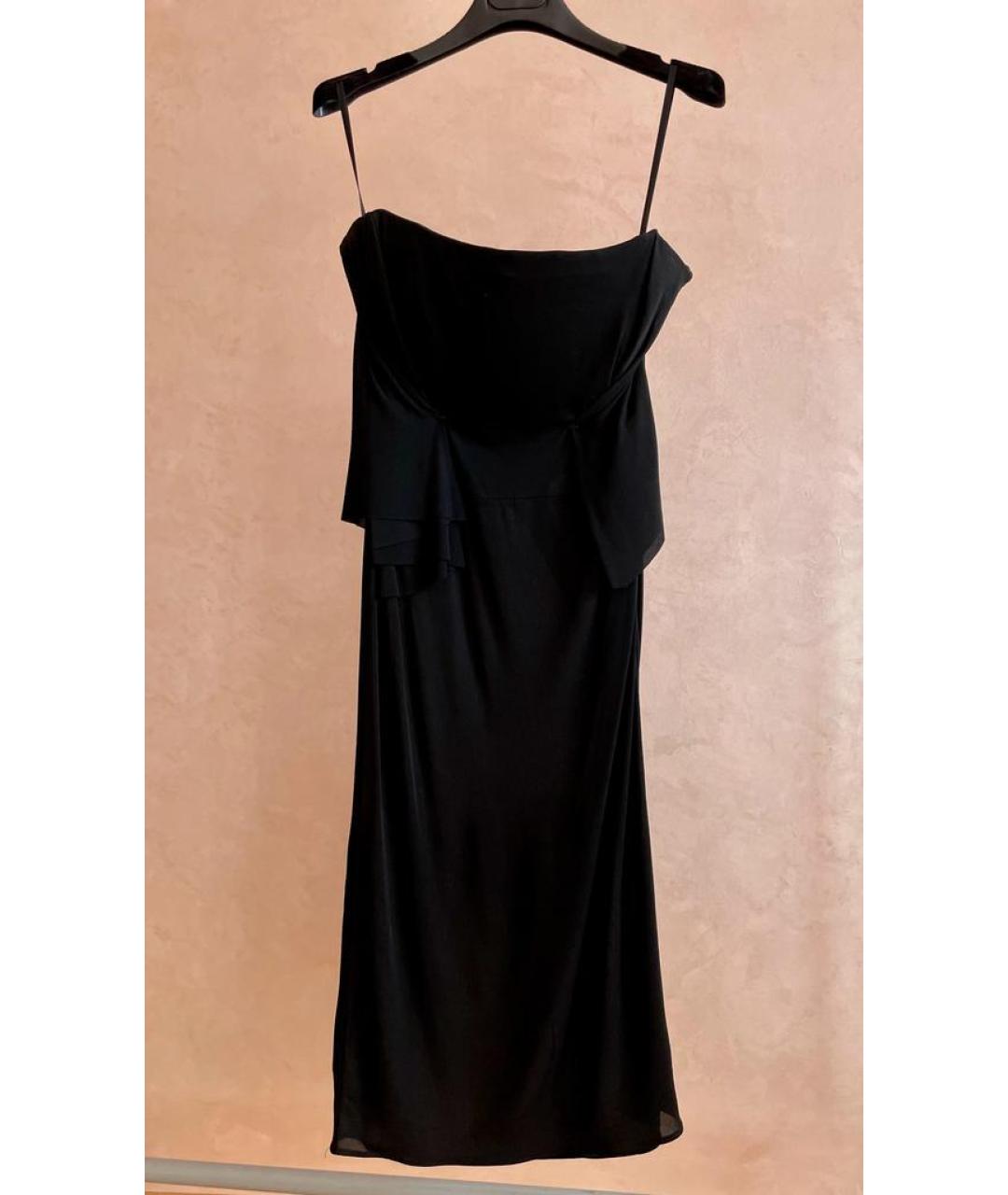 COSTUME NATIONAL Черное вискозное коктейльное платье, фото 7