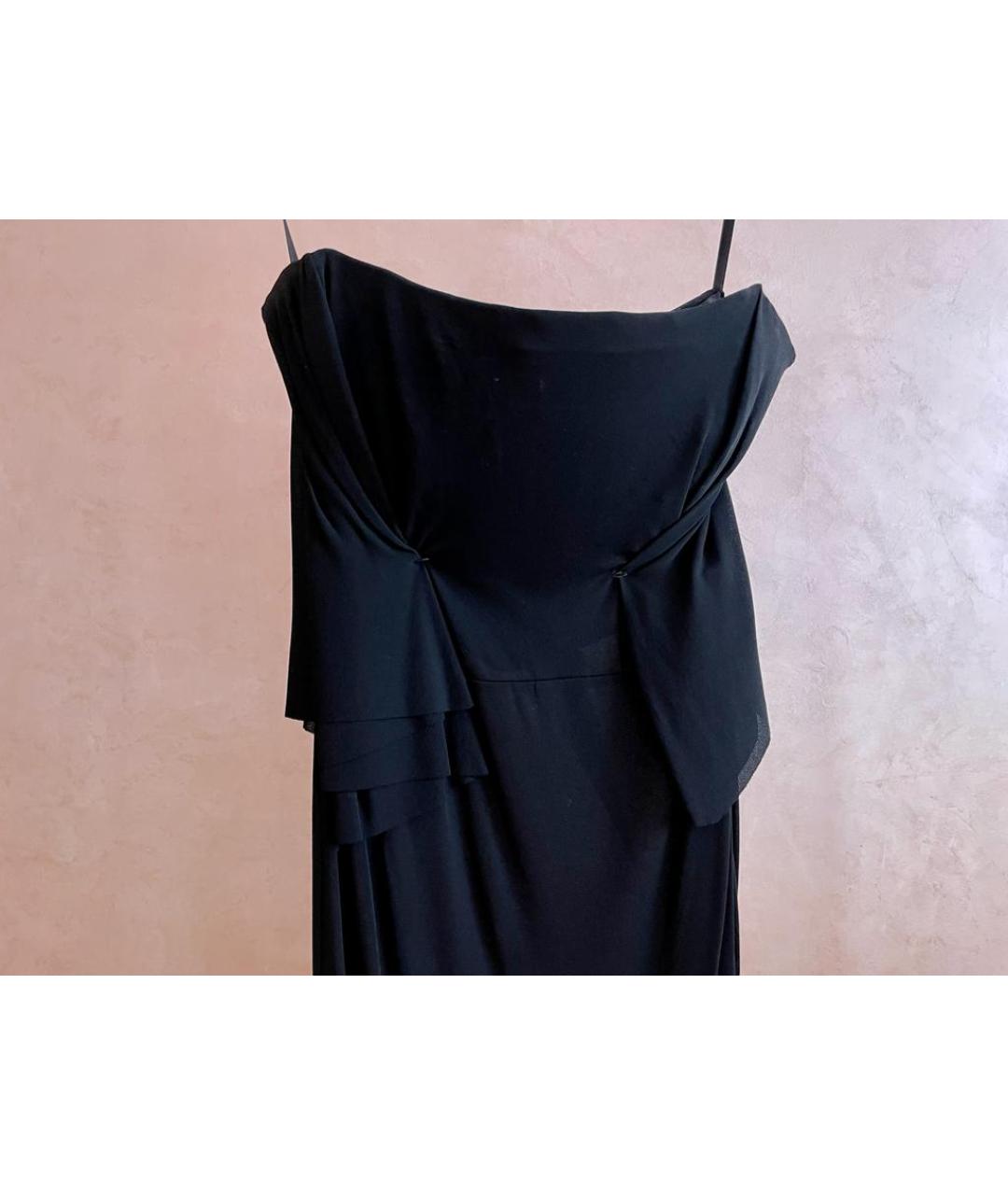 COSTUME NATIONAL Черное вискозное коктейльное платье, фото 5