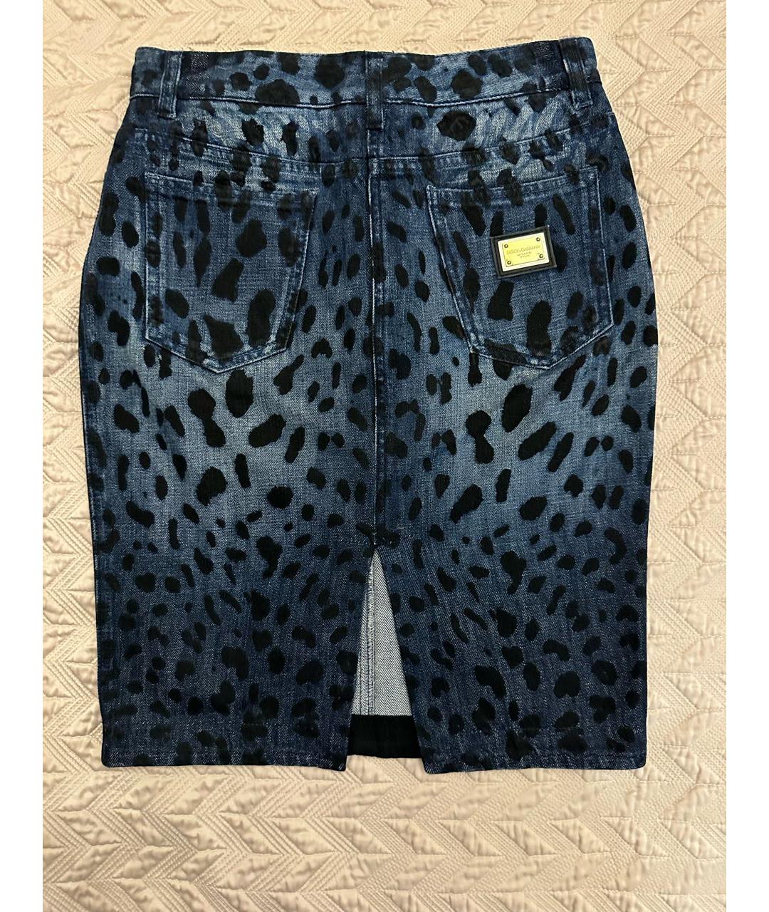 DOLCE&GABBANA Синяя деним юбка мини, фото 2