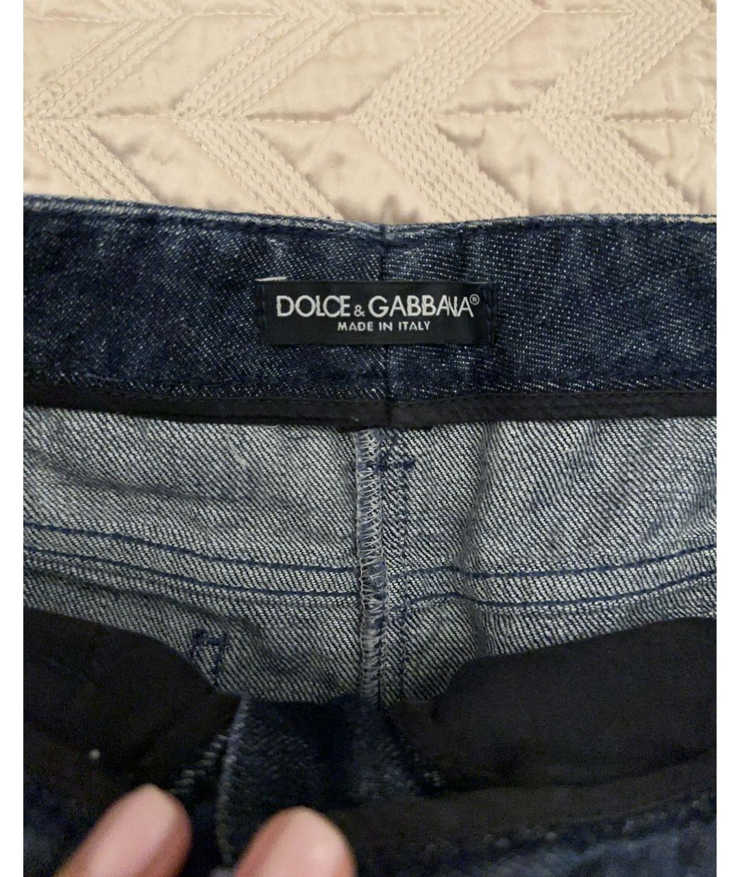 DOLCE&GABBANA Синяя деним юбка мини, фото 3