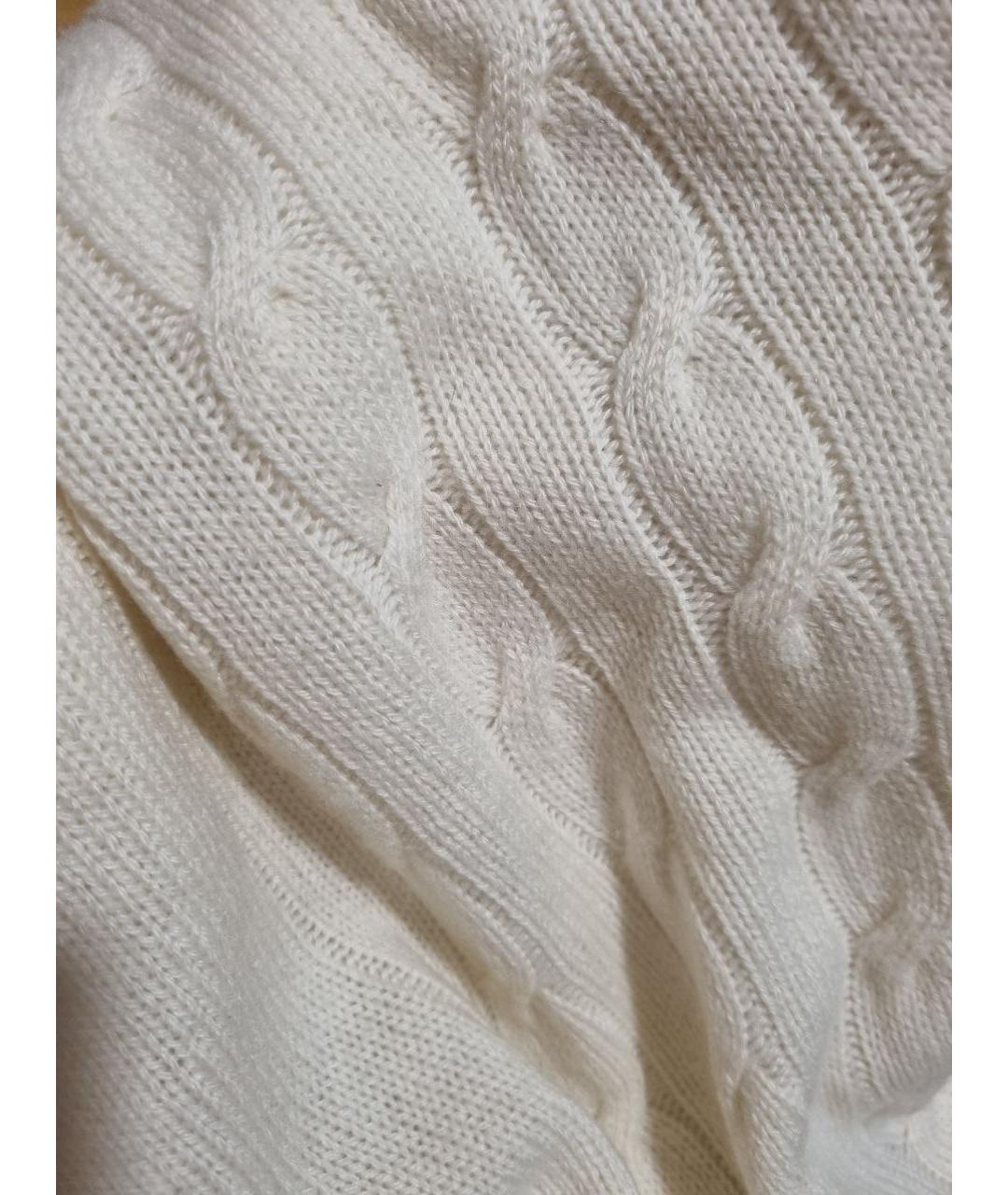 RALPH LAUREN PURPLE LABEL Белый кашемировый джемпер / свитер, фото 4