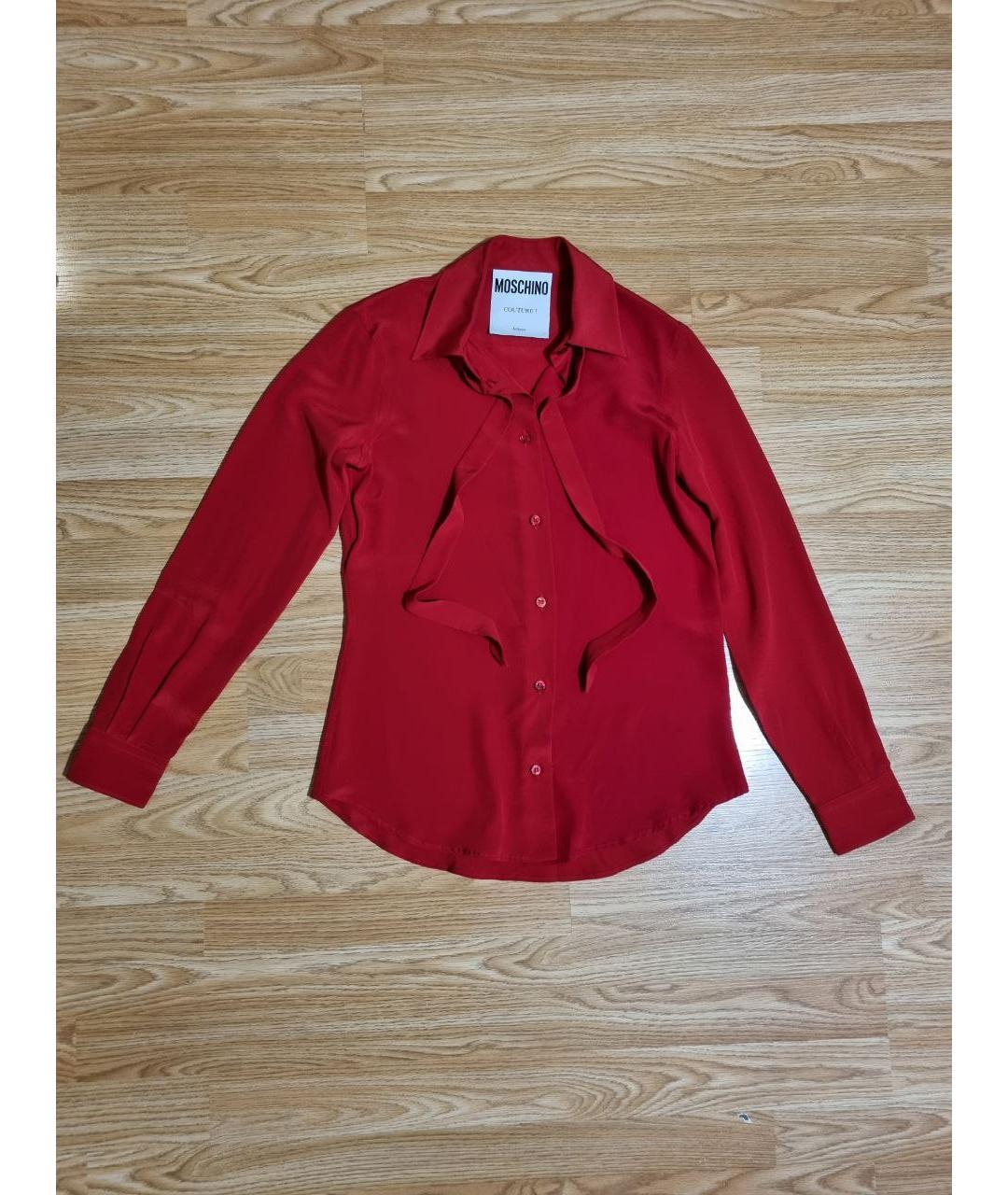 MOSCHINO Красная шелковая блузы, фото 8