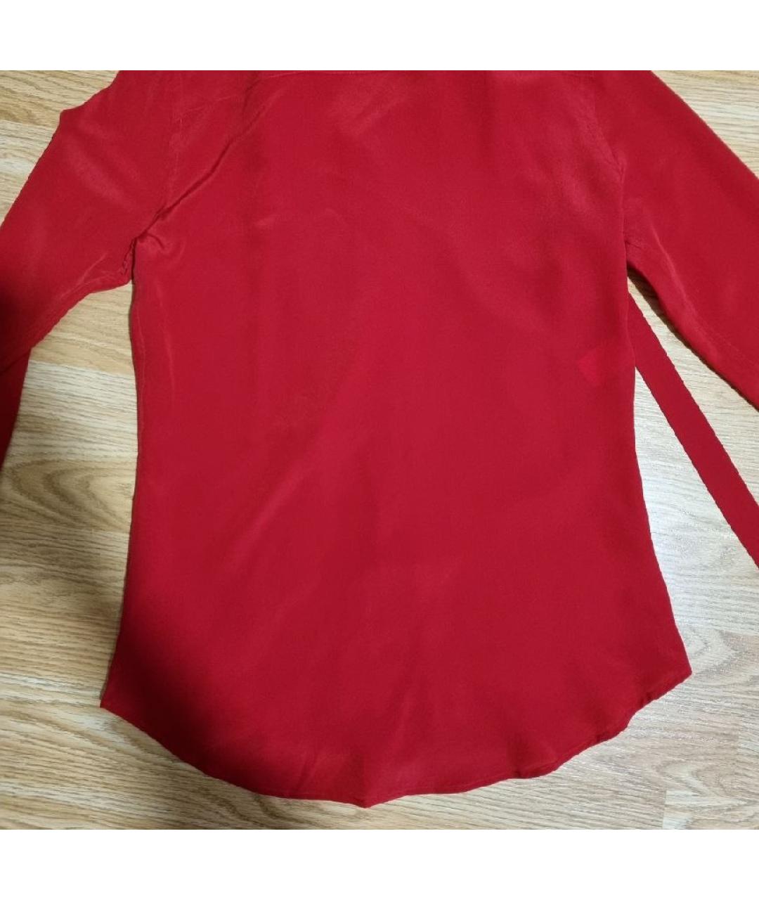 MOSCHINO Красная шелковая блузы, фото 7