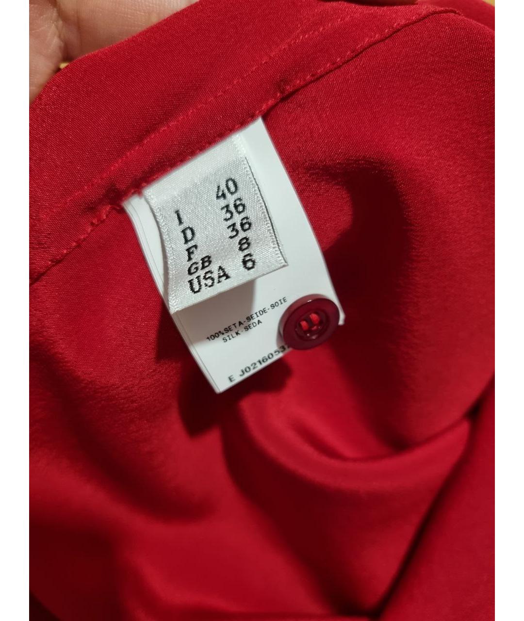MOSCHINO Красная шелковая блузы, фото 4
