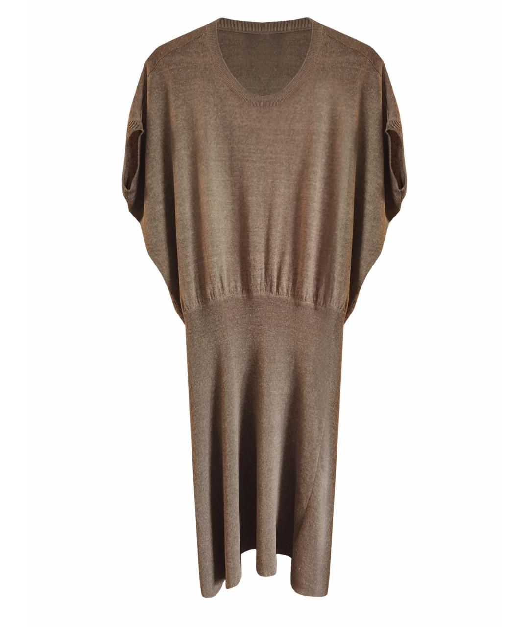 MM6 MAISON MARGIELA Бежевое льняное повседневное платье, фото 1