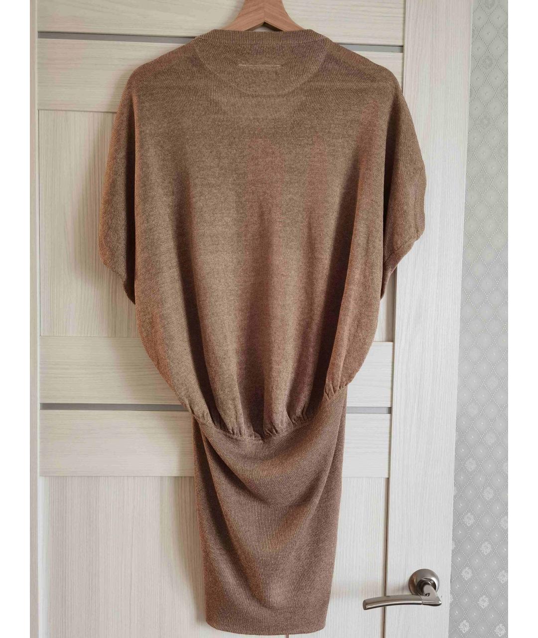 MM6 MAISON MARGIELA Бежевое льняное повседневное платье, фото 2
