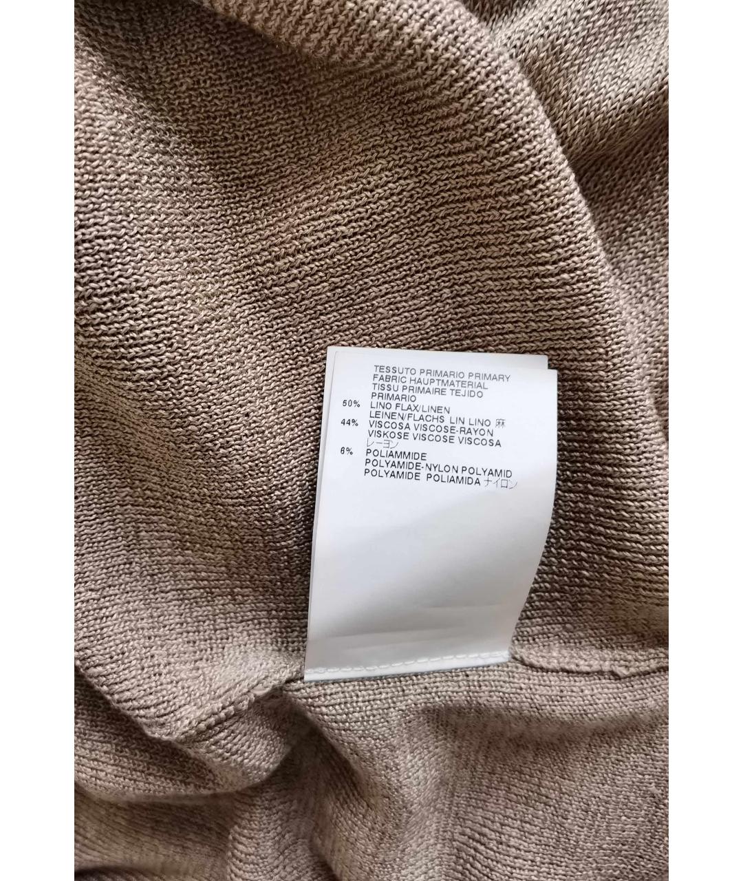MM6 MAISON MARGIELA Бежевое льняное повседневное платье, фото 5