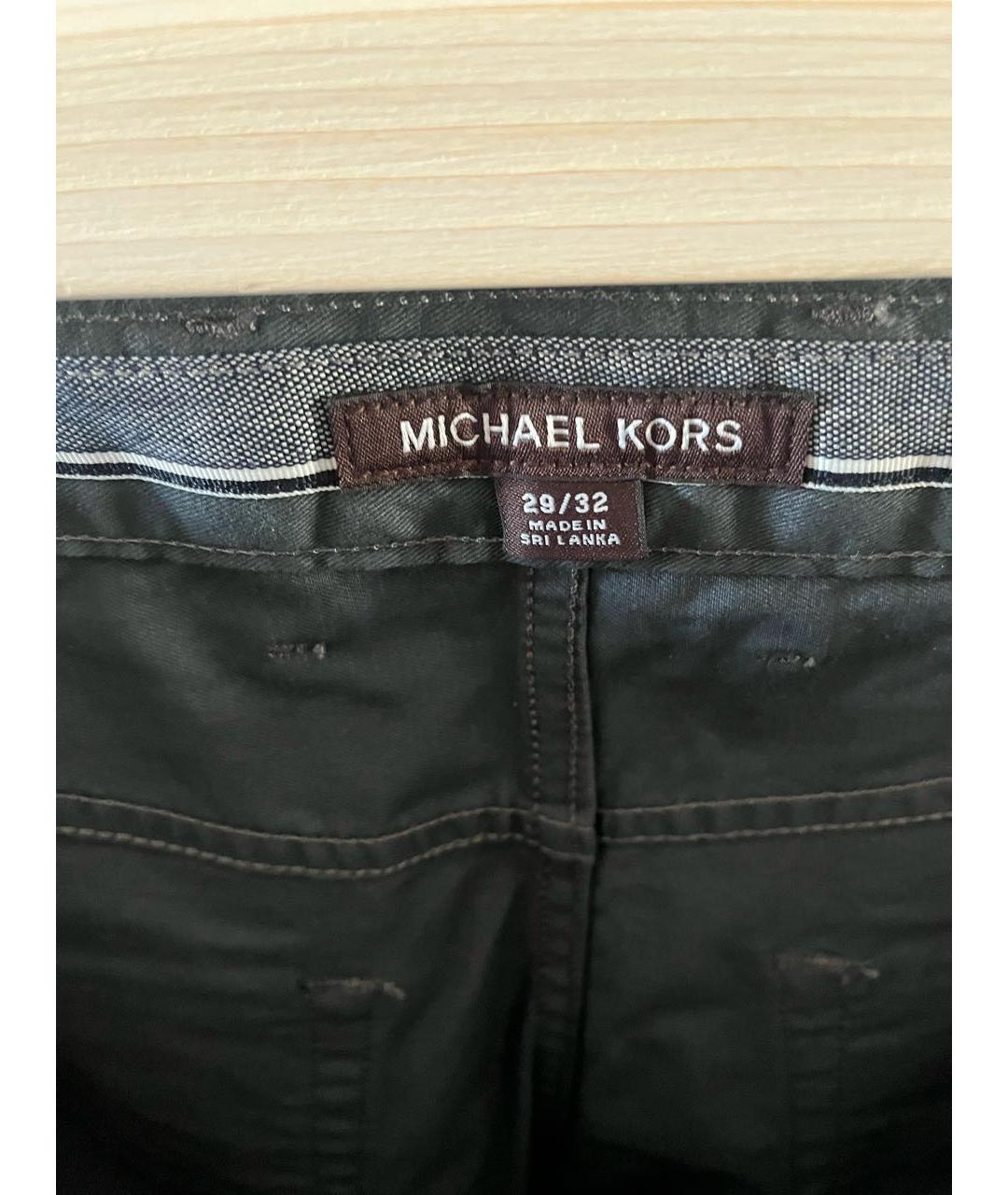MICHAEL KORS Серые хлопко-эластановые брюки чинос, фото 3