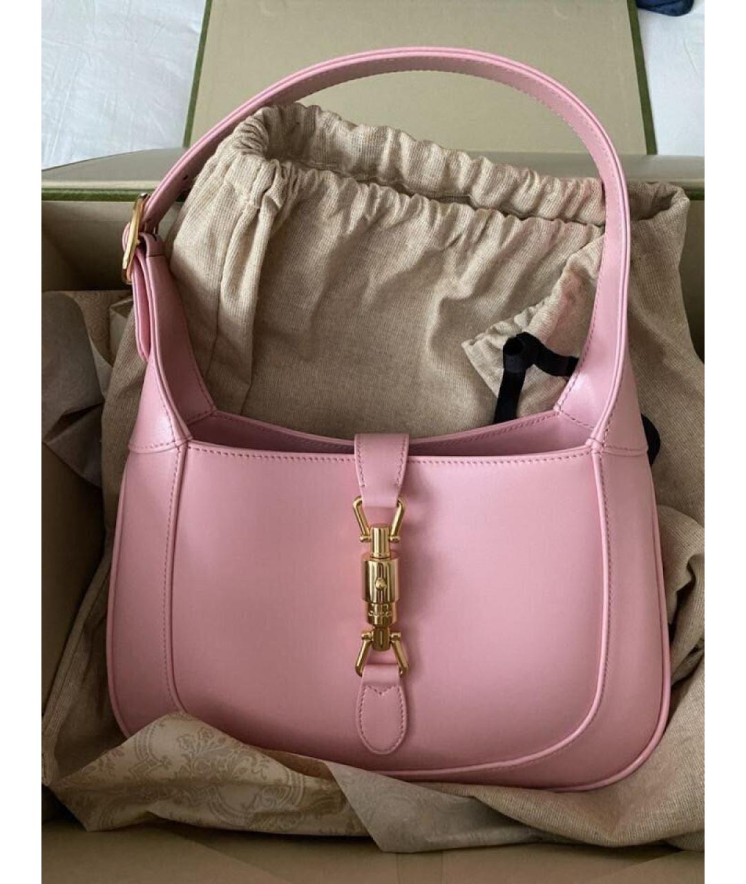 GUCCI Розовая кожаная сумка с короткими ручками, фото 8
