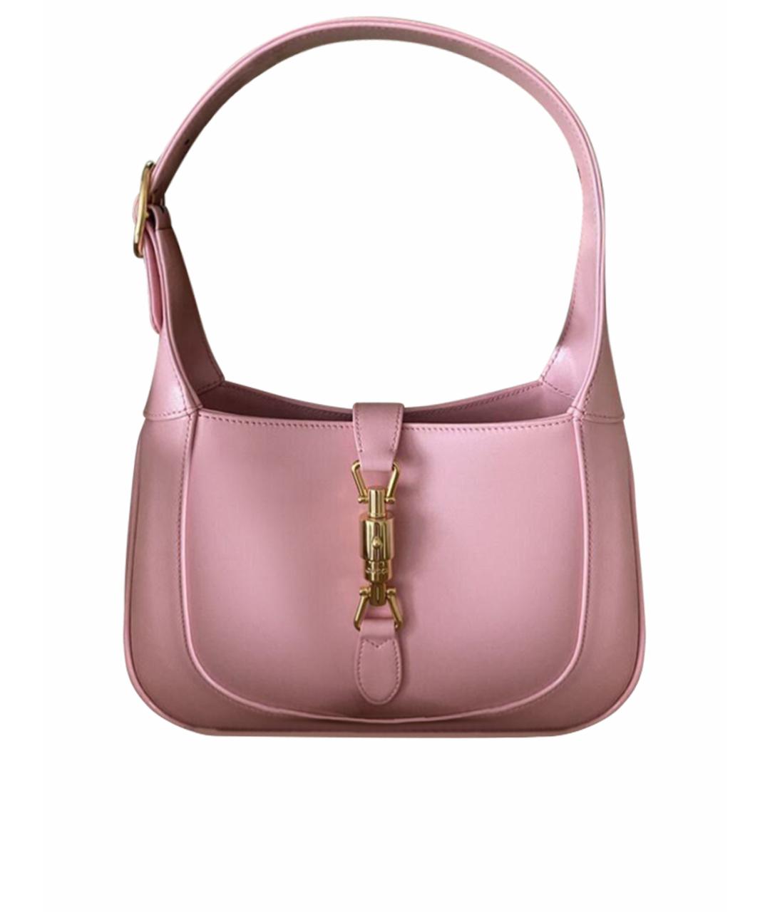 GUCCI Розовая кожаная сумка с короткими ручками, фото 1