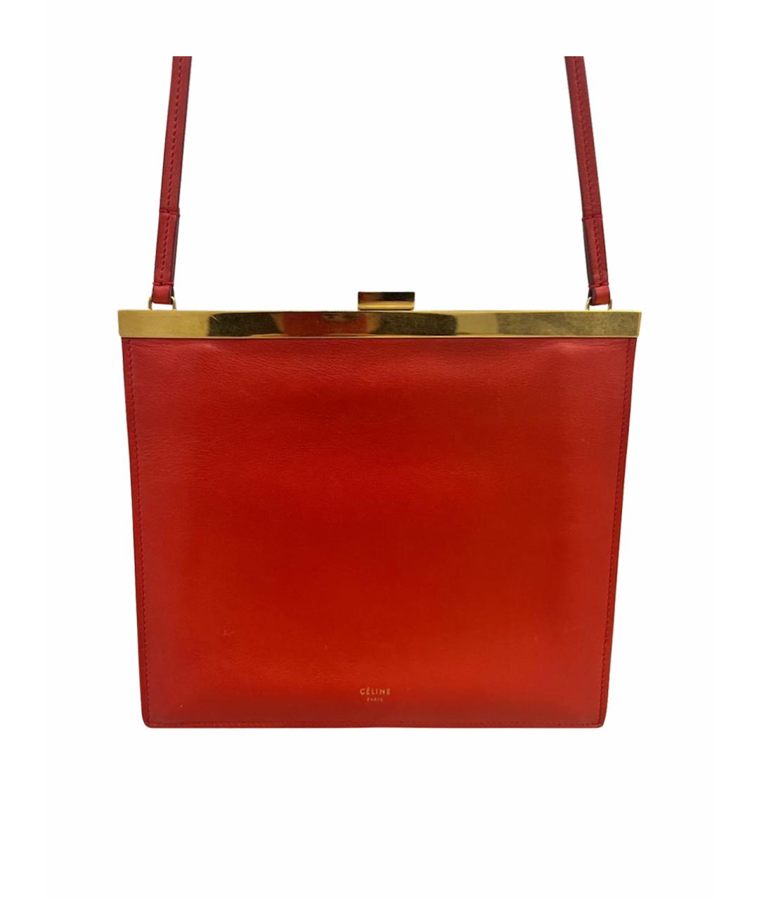 CELINE Красная кожаная сумка через плечо, фото 1