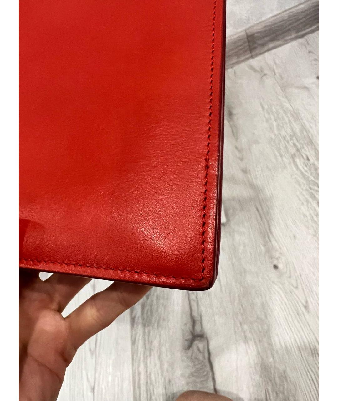 CELINE Красная кожаная сумка через плечо, фото 6