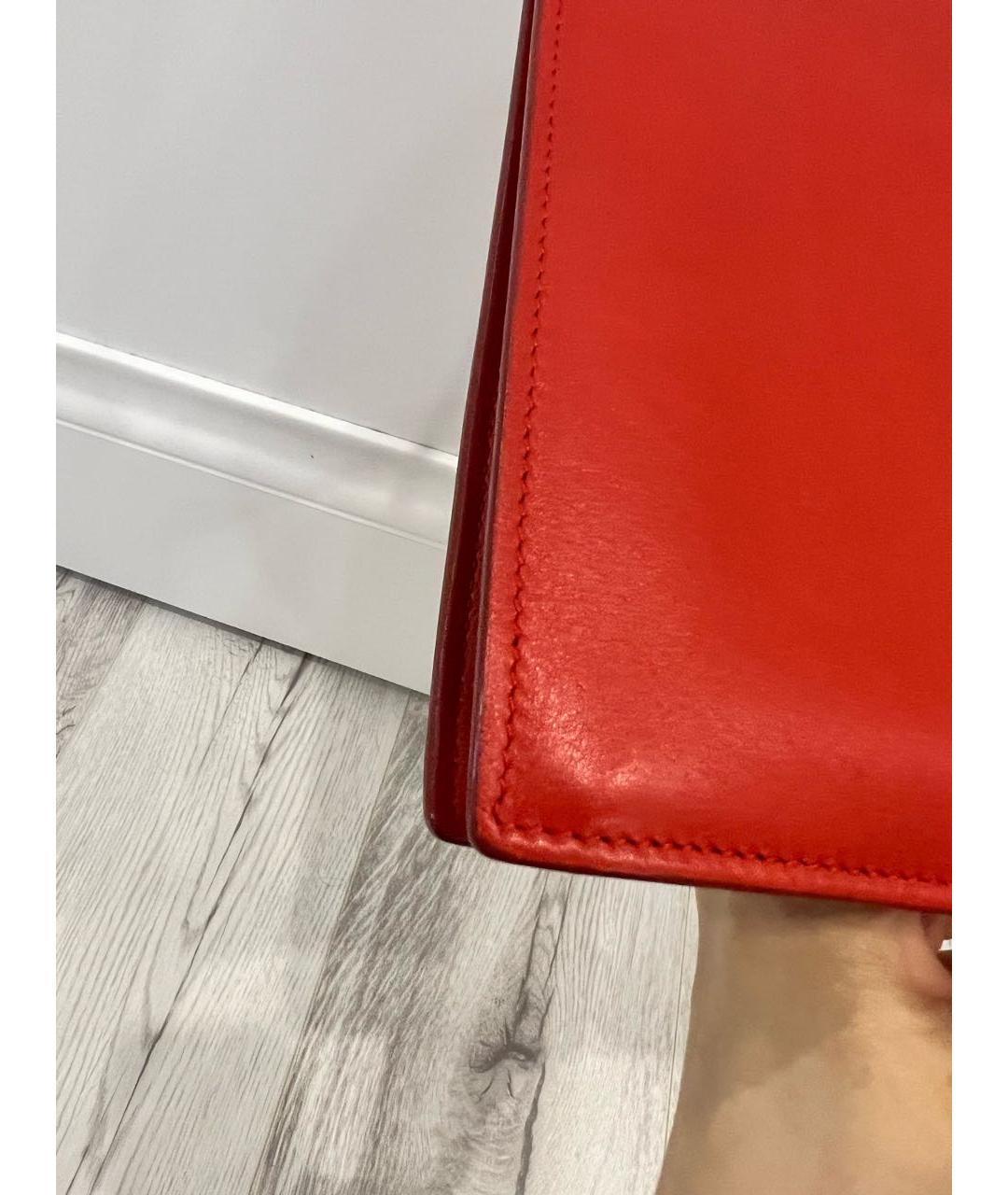 CELINE Красная кожаная сумка через плечо, фото 5