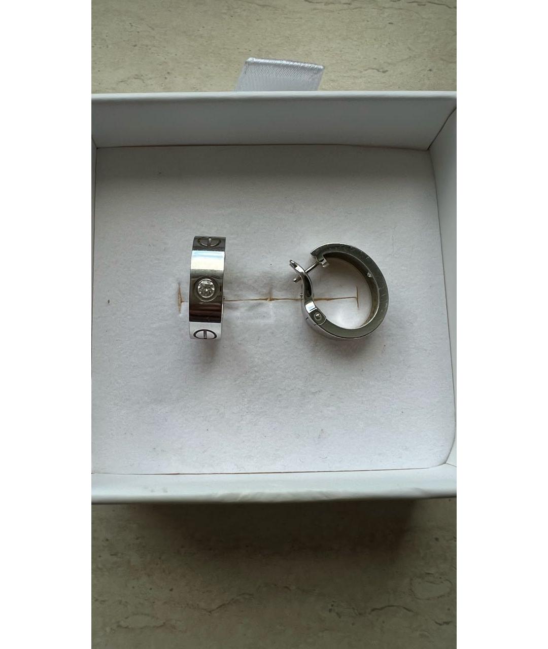 CARTIER Белые серьги из белого золота, фото 6