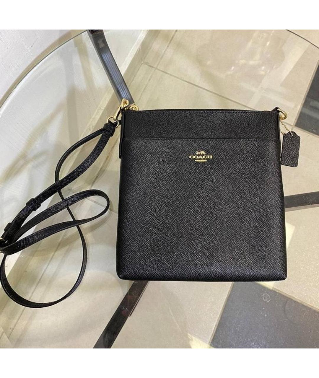 COACH Черная кожаная сумка через плечо для женщин – купить в интернет ...