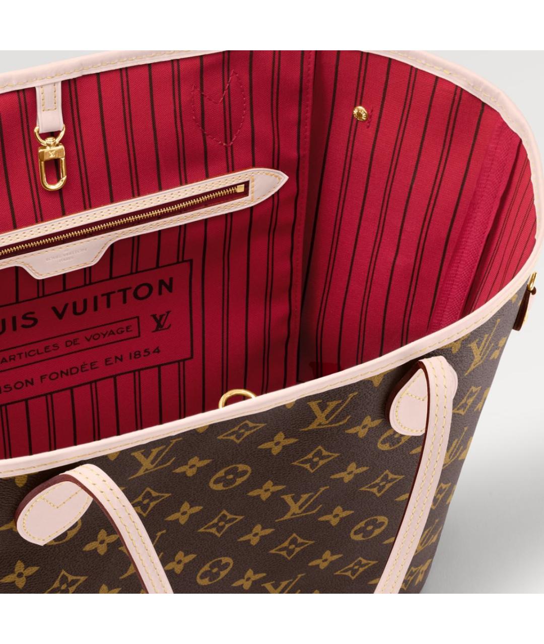 LOUIS VUITTON Коричневая кожаная сумка тоут, фото 6