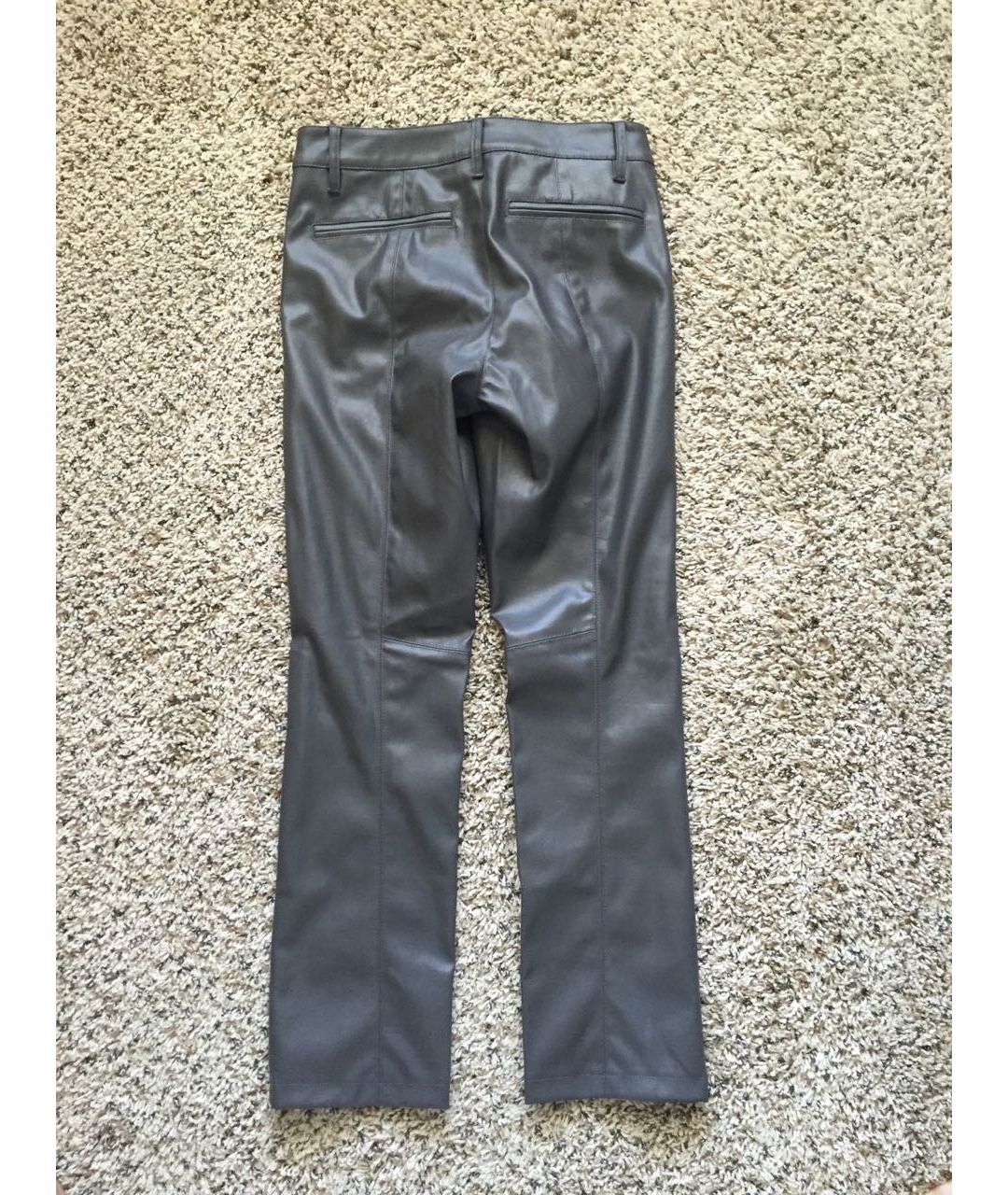 ARMANI EXCHANGE Серые полиуретановые прямые брюки, фото 2