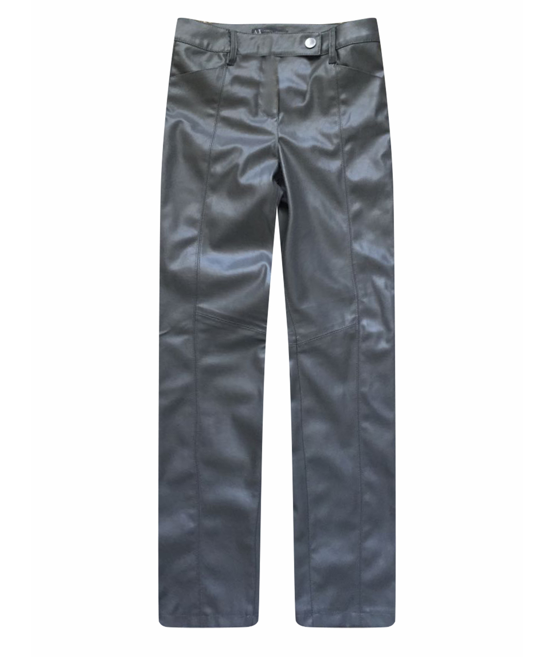 ARMANI EXCHANGE Серые полиуретановые прямые брюки, фото 1